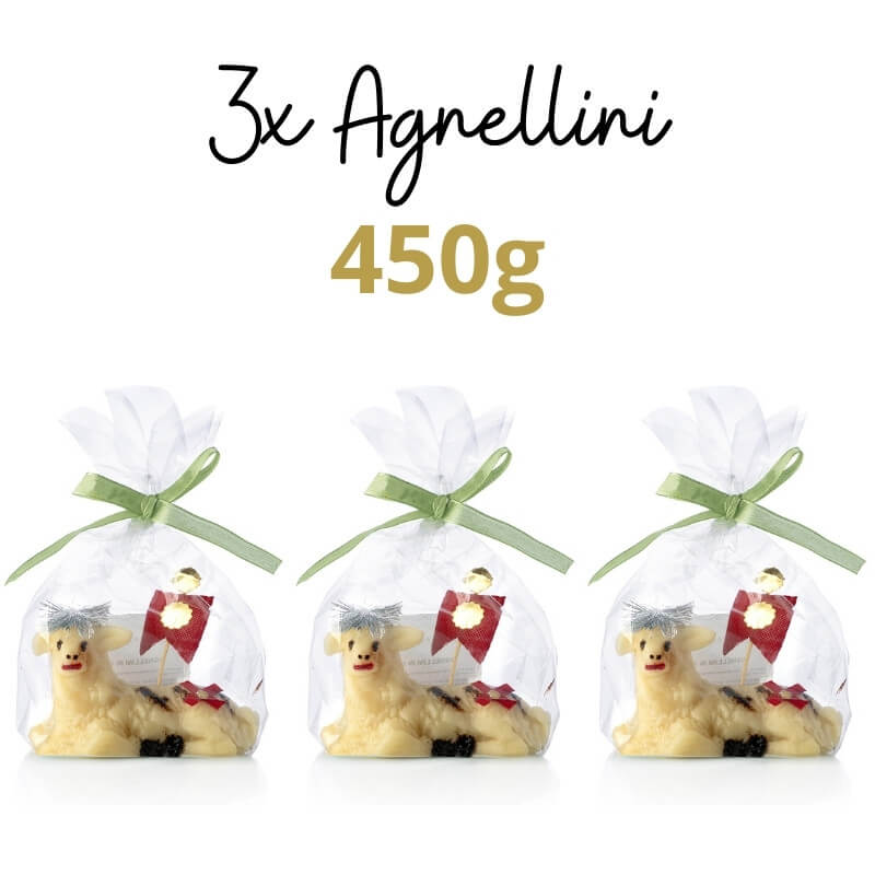 Agnellini di Marzapane Pasquali - Confezione 3 Agnellini da 150g caduno