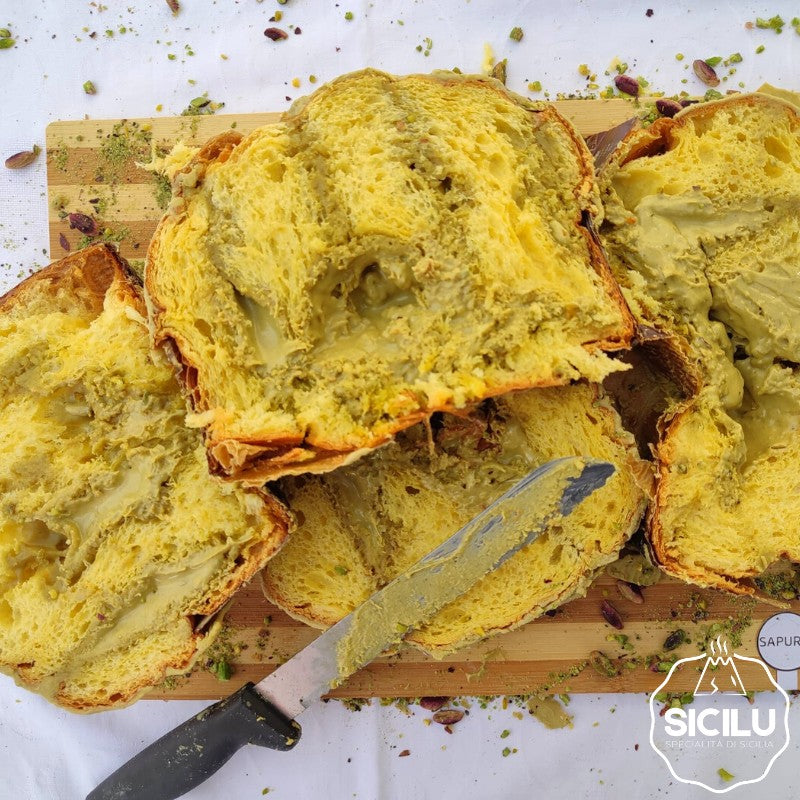 Colomba 1.2kg con 500g di Crema al Pistacchio + Uovo al Pistacchio + Crema al pistacchio