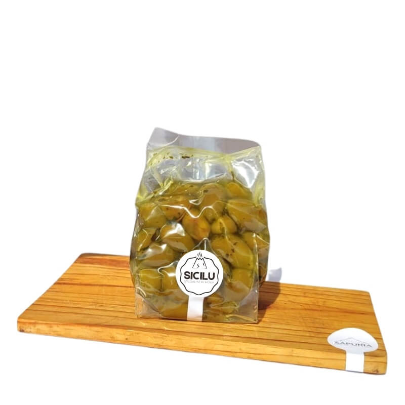 Olive Verdi Siciliane Condite alla Paesana - Formato da 270g